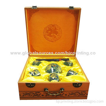Old-fashioned wooden box for coin and trophy